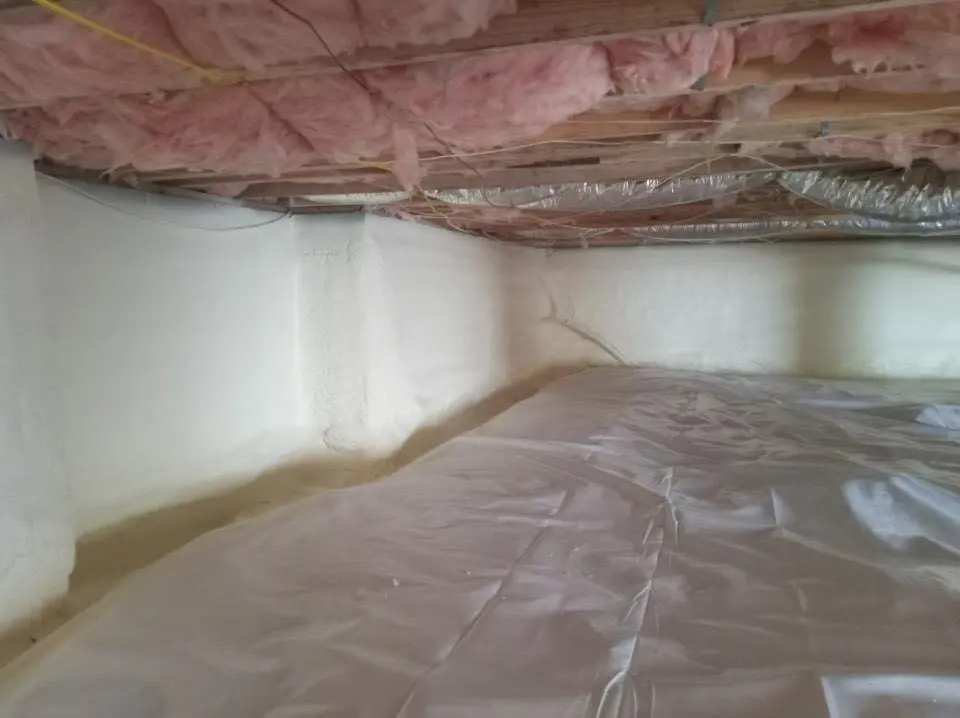 Crawl space encapsulation with closed-cell spray foam for Flat Roof Repair in South Brunswick